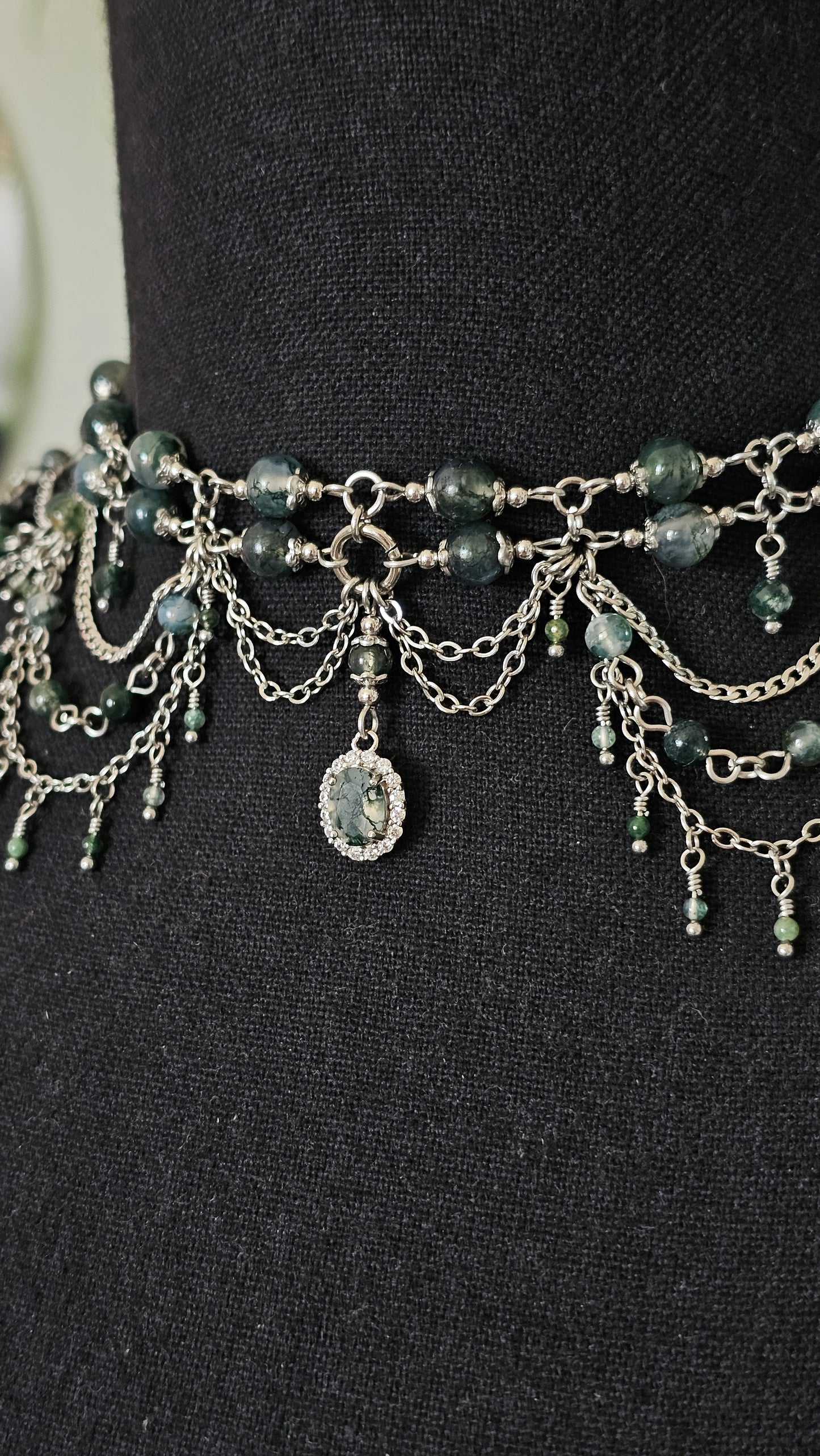Collier "Éléonore" Agate mousse