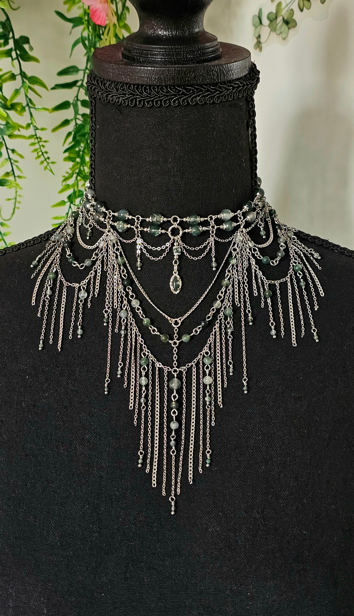Collier "Évanescence" Agate mousse