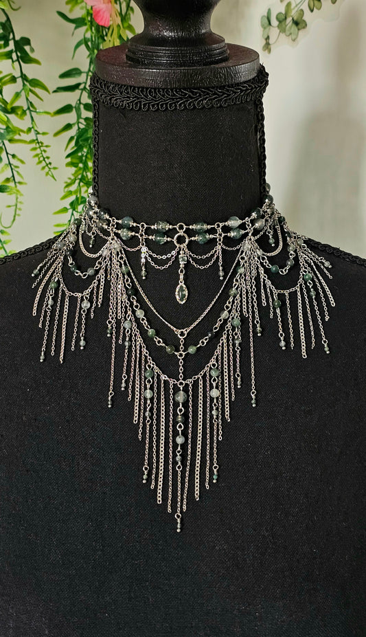Collier "Évanescence" Agate mousse