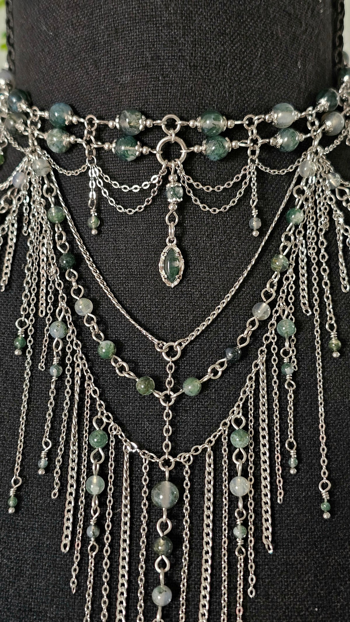 Collier "Évanescence" Agate mousse