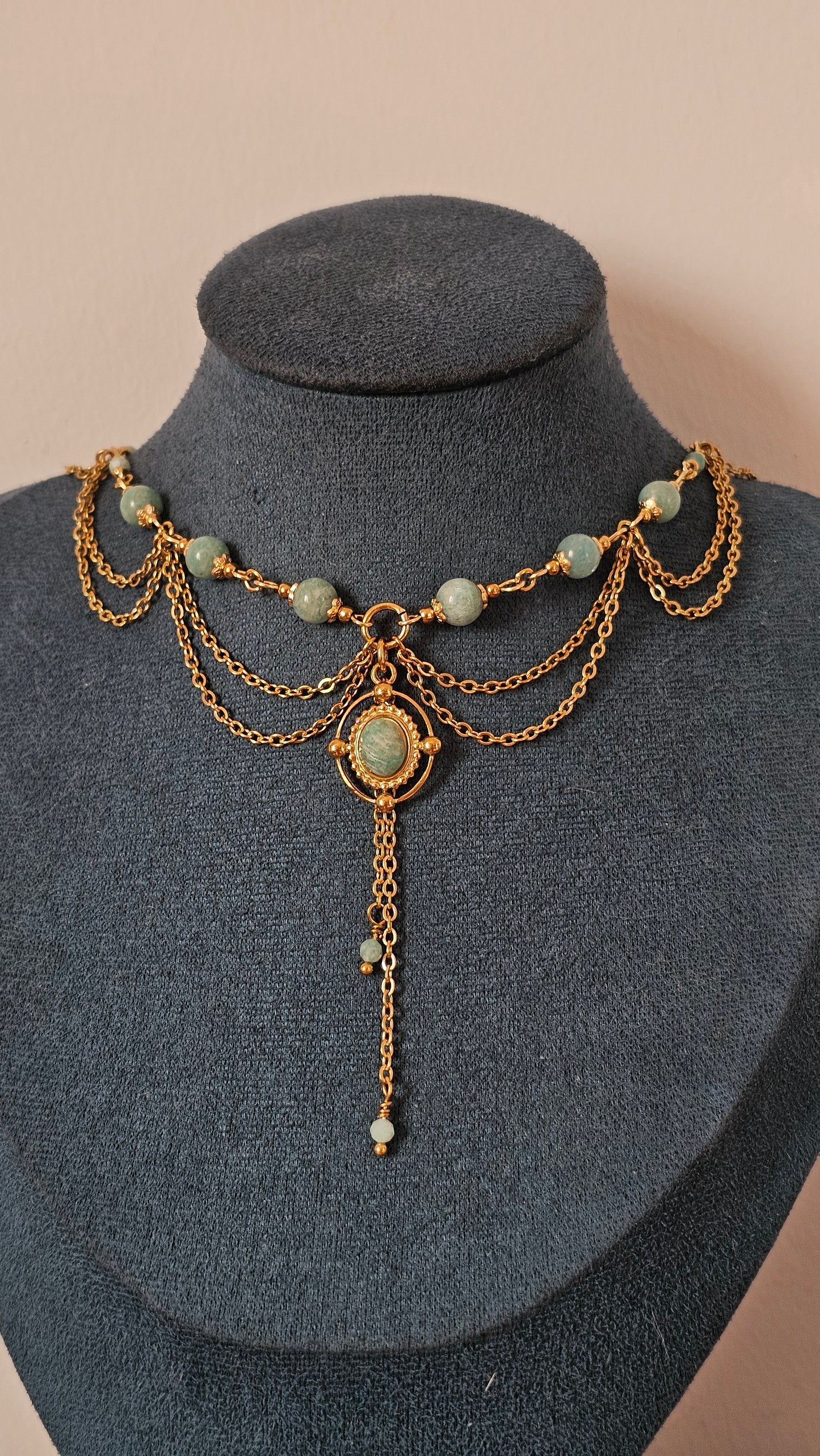 Collier "Norah" Amazonite ou Lapis-lazuli