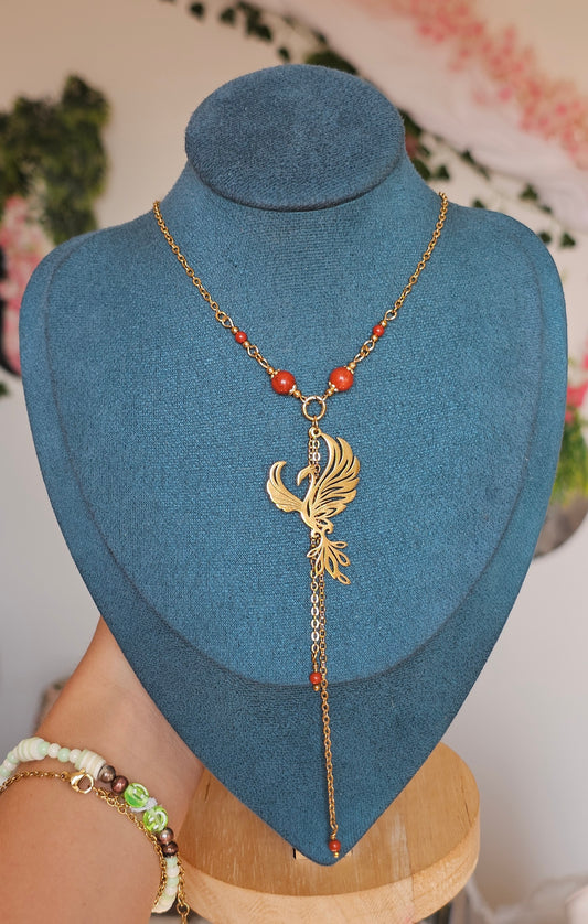 Collier "Phoenix" Jaspe rouge
