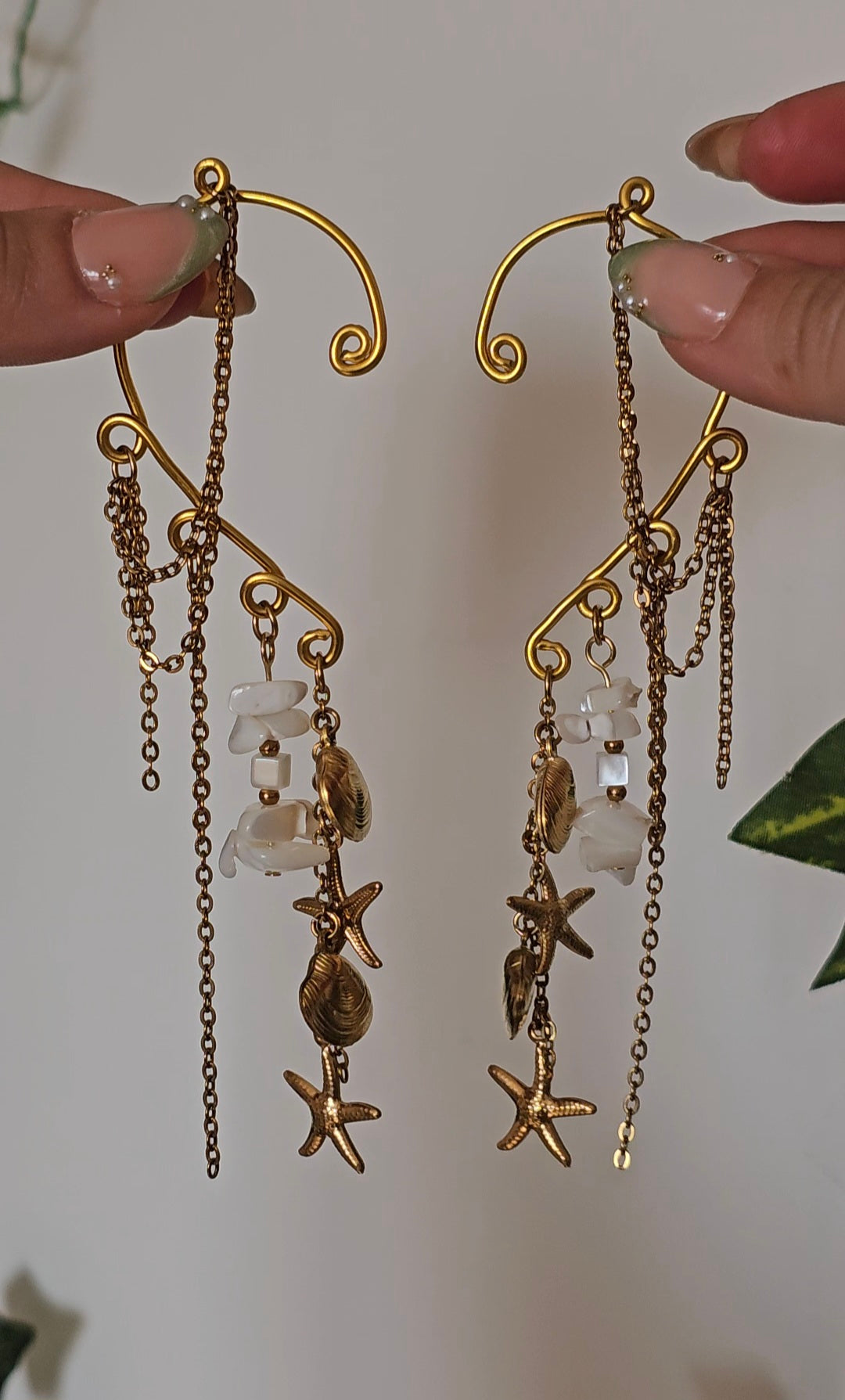 Manchettes d’oreilles "Calista" Perles nacrés