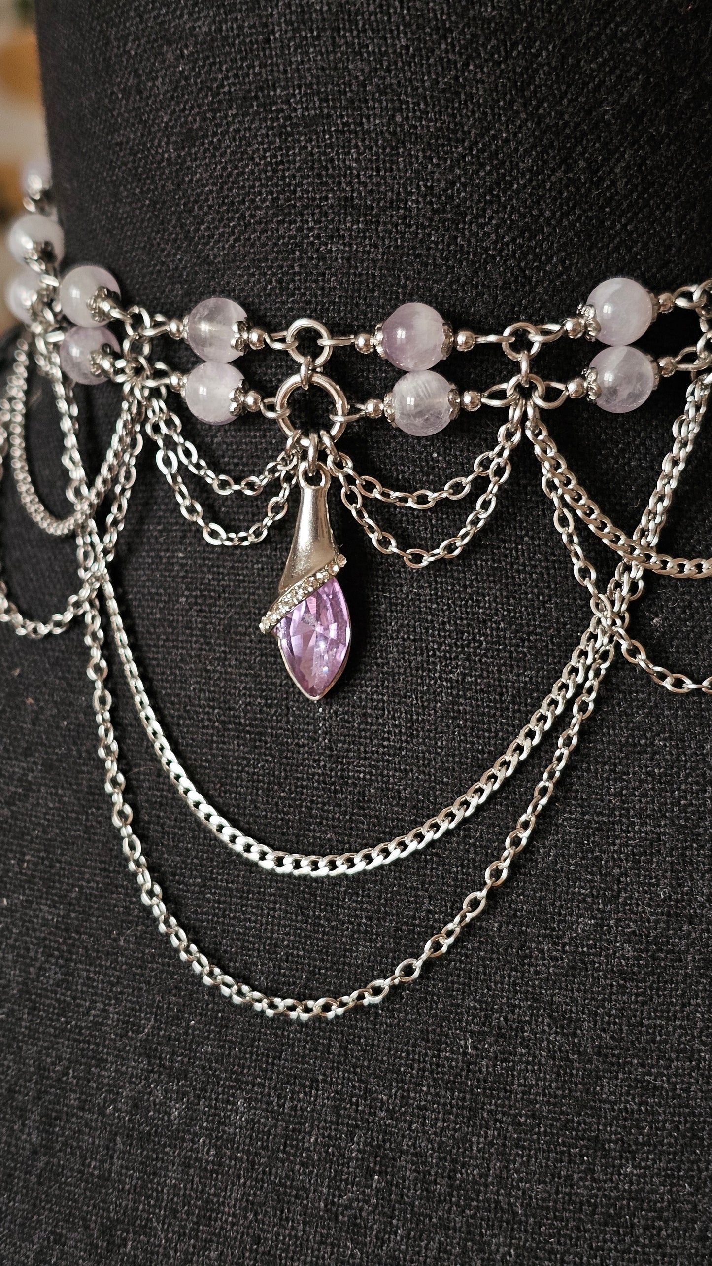 Collier "Vanessa" Améthyste lavande