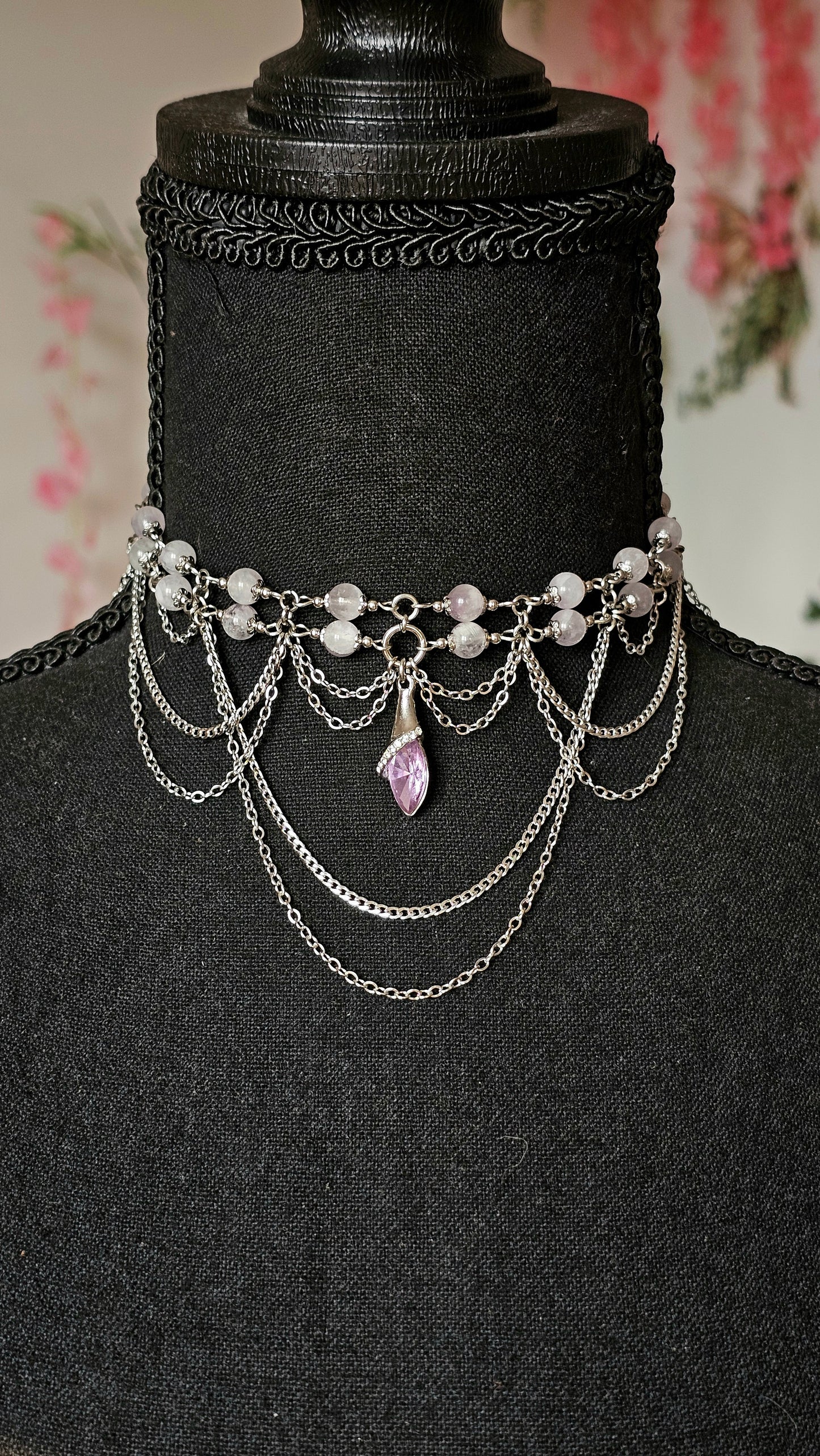 Collier "Vanessa" Améthyste lavande
