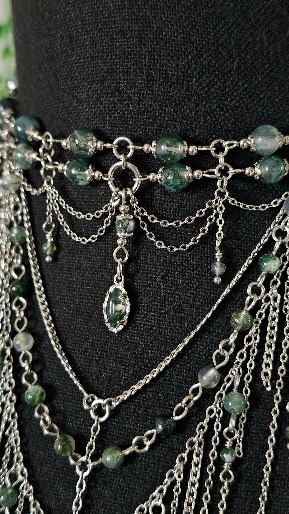 Collier "Évanescence" Agate mousse