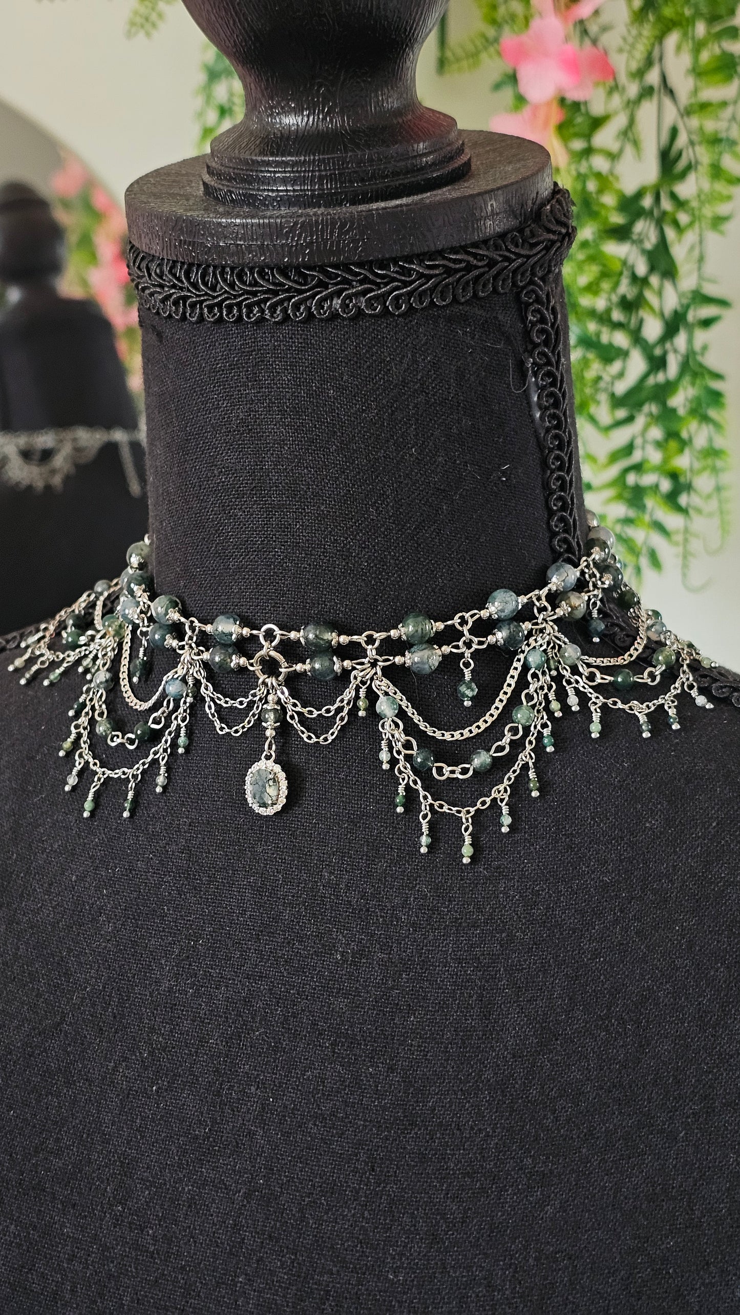 Collier "Éléonore" Agate mousse
