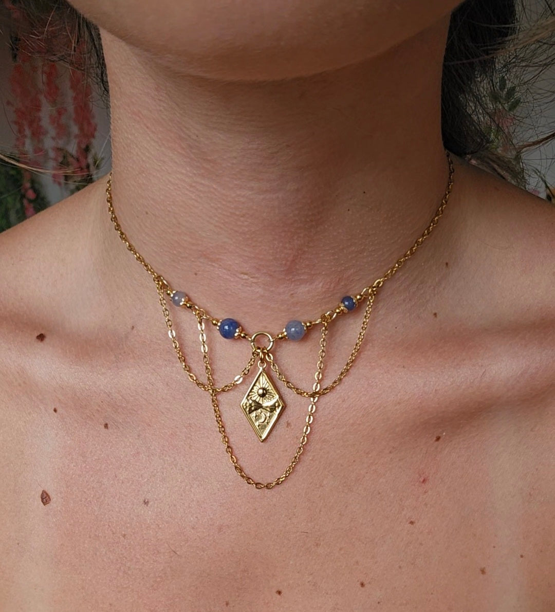 Collier "Horizon" Aventurine bleue