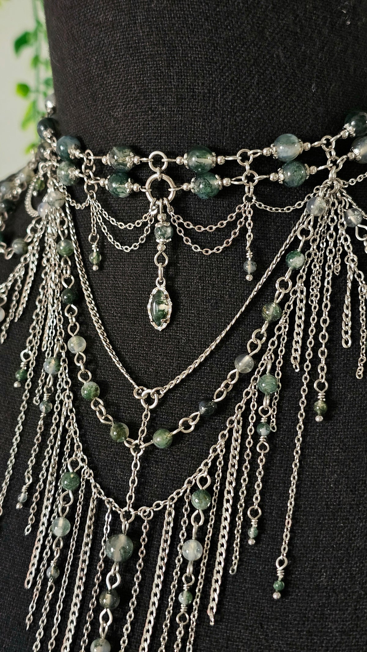 Collier "Évanescence" Agate mousse
