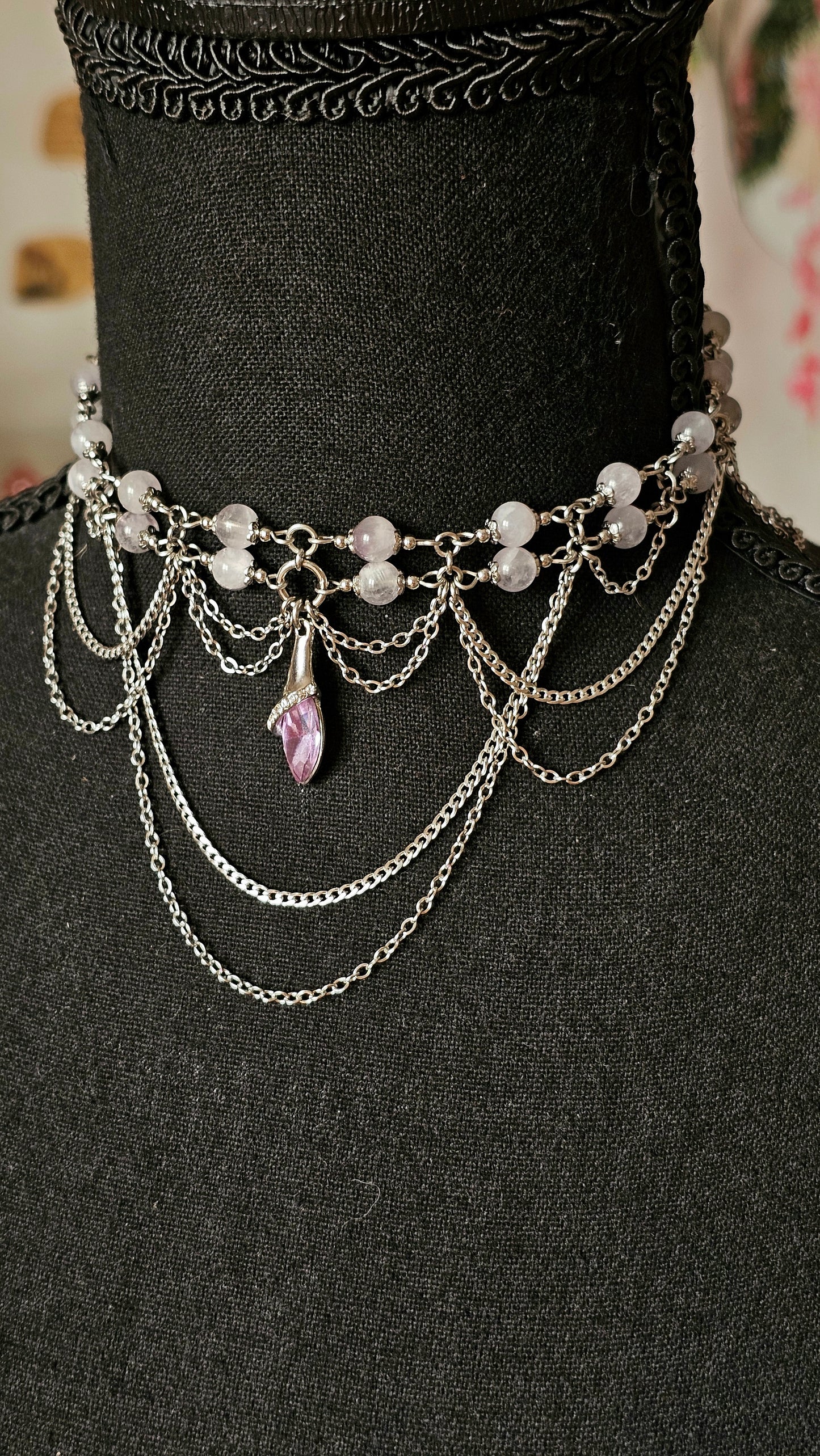 Collier "Vanessa" Améthyste lavande