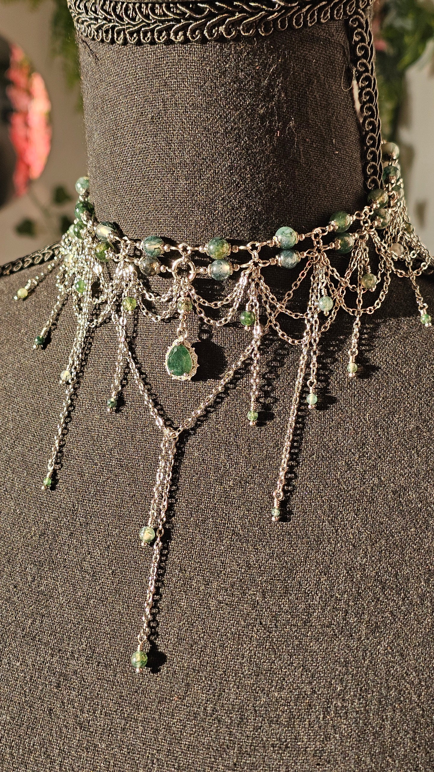 Collier "Larme Sylvestre" Agate mousse