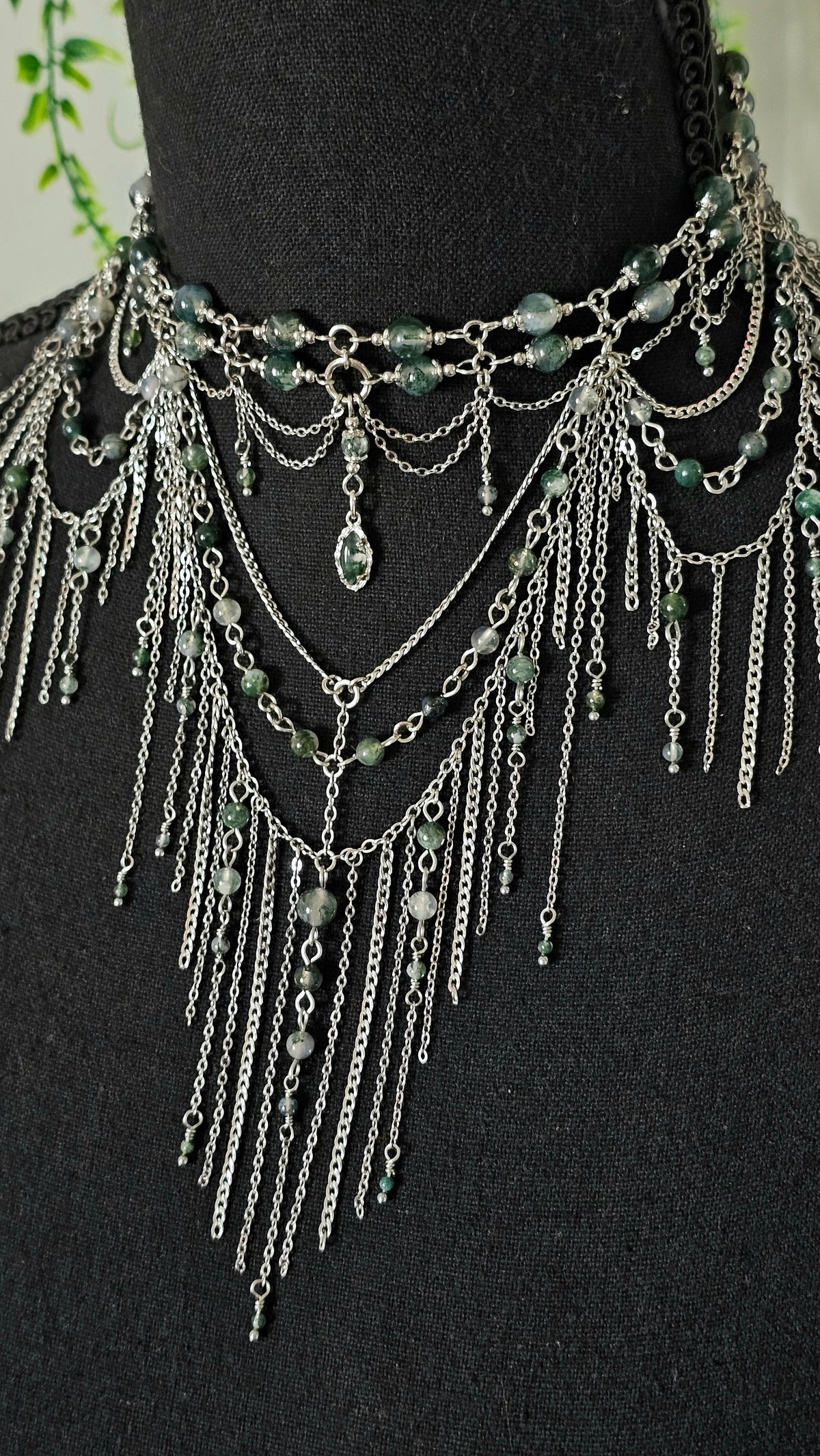 Collier "Évanescence" Agate mousse
